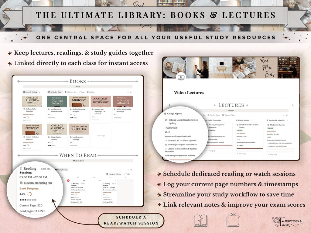 Academic Notion Planner for Students | Aesthetic All-in-One University/College Dashboard for ADHD Productivity | Ultimate School Template