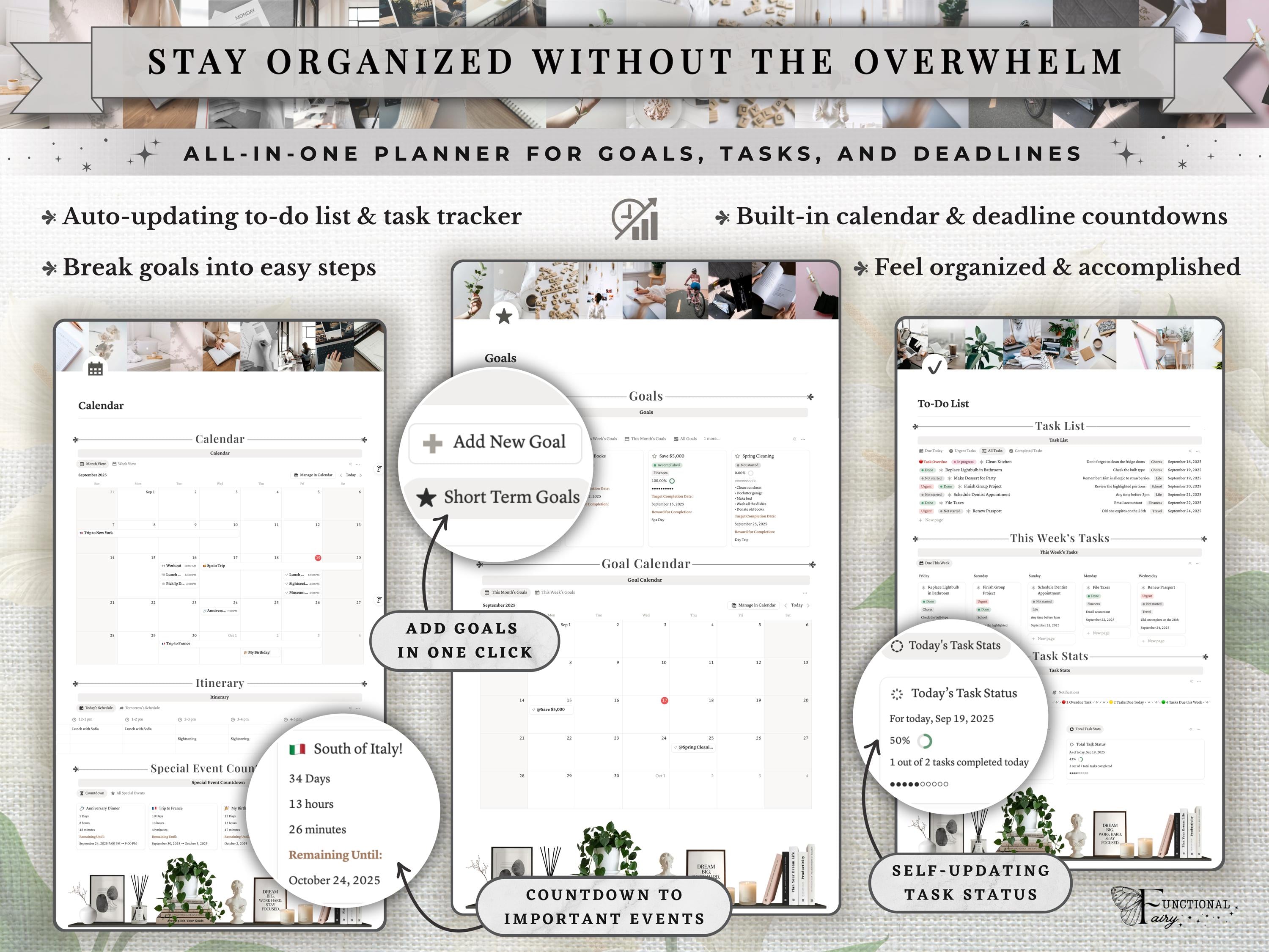 That Girl Aesthetic Notion Planner Template | All-in-One Life Dashboard for Goals, Habit and Wellness Tracking | Digital Productivity Hub