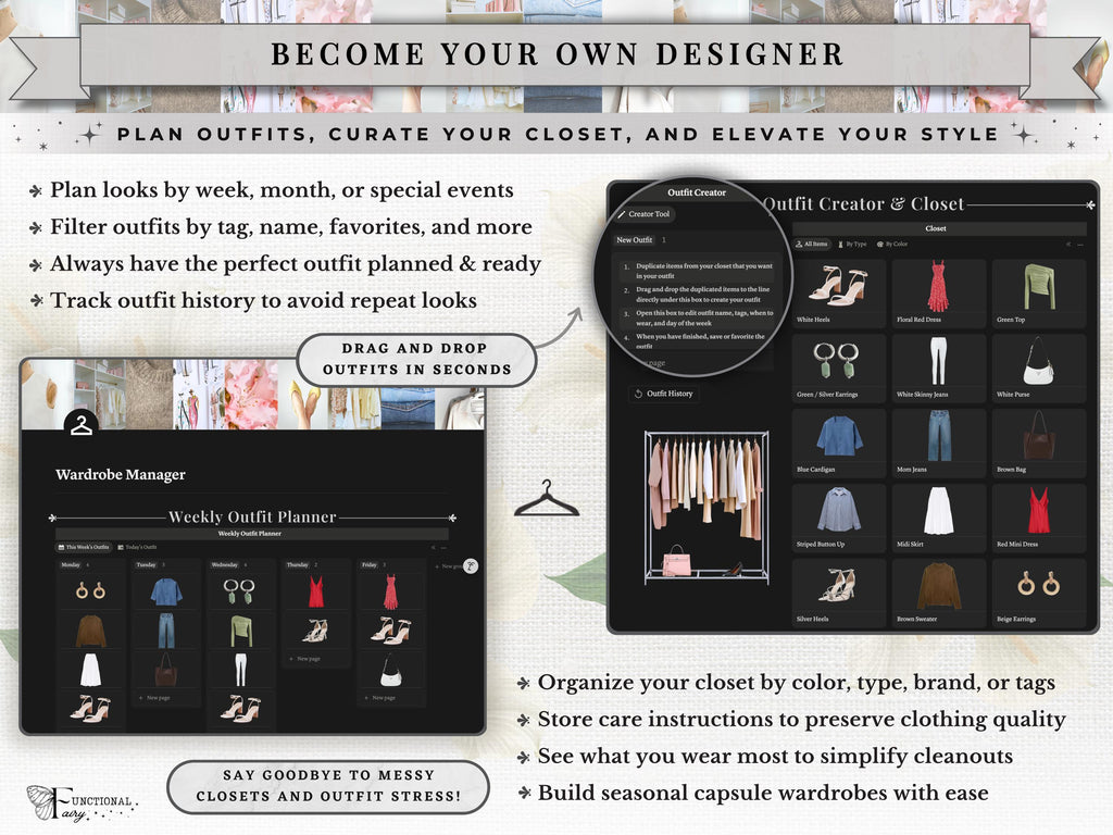 That Girl Aesthetic Notion Planner Template Dark Mode | All-in-One Life Dashboard | Goal, Habit and Wellness Tracker | Digital Productivity