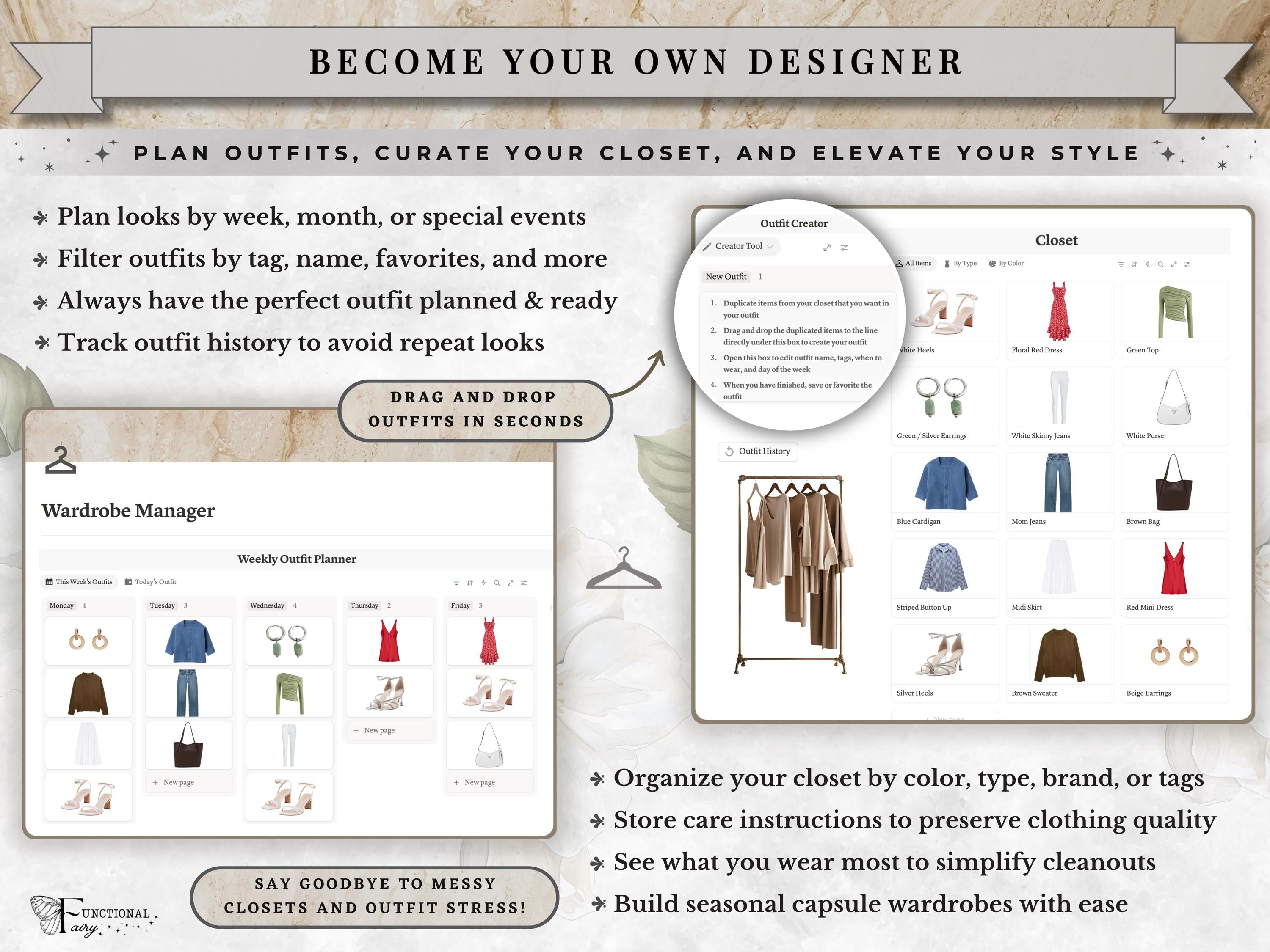 Clean Girl Aesthetic Notion Life Planner Template | Neutral All in One Dashboard— Second Brain for Goals, Calendar, Productivity & Self Care