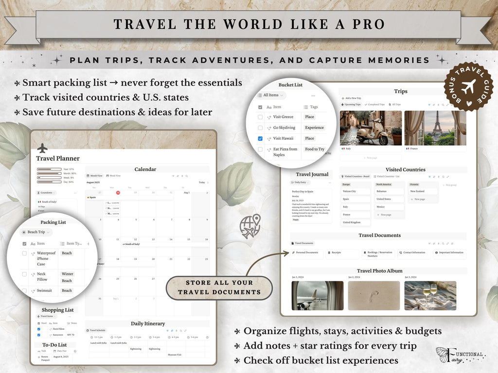 Clean Girl Aesthetic Notion Life Planner Template | Neutral All in One Dashboard— Second Brain for Goals, Calendar, Productivity & Self Care