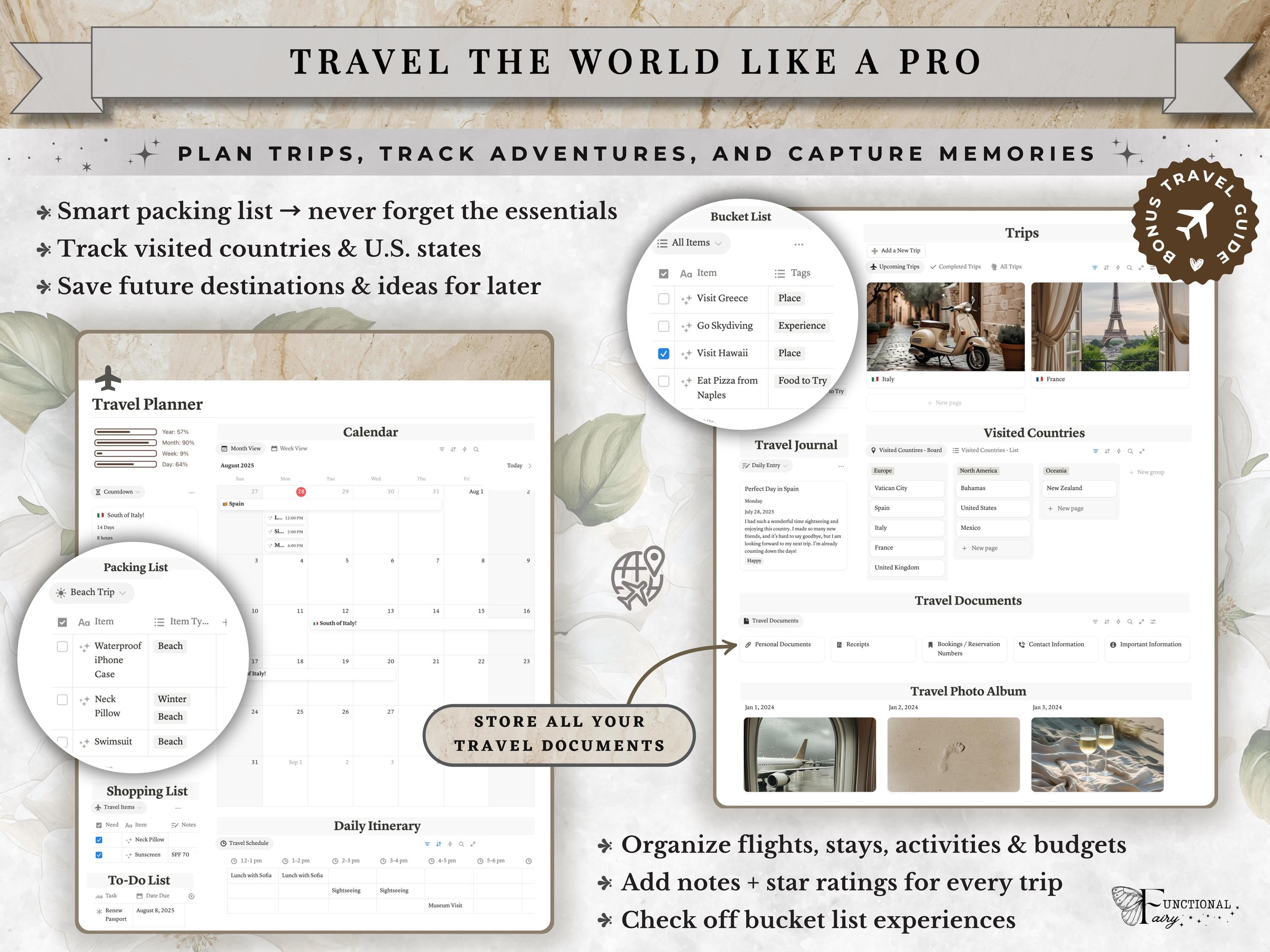 Clean Girl Aesthetic Notion Life Planner Template | Neutral All in One Dashboard— Second Brain for Goals, Calendar, Productivity & Self Care