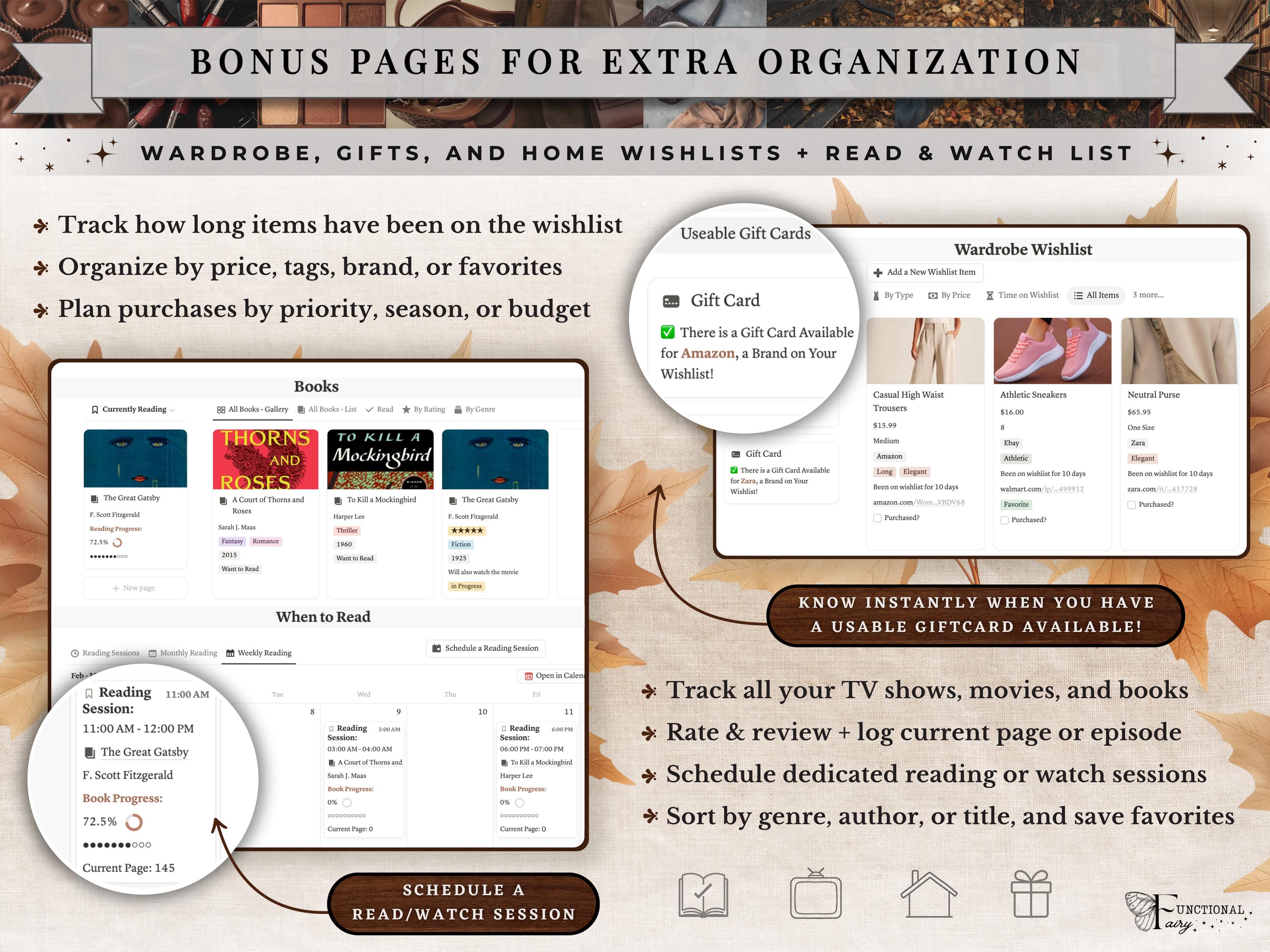 Cozy Autumn Notion Planner Template | Fall Aesthetic Life Dashboard | All in One Digital Organizer for Goals, Habit and Self Care Tracking
