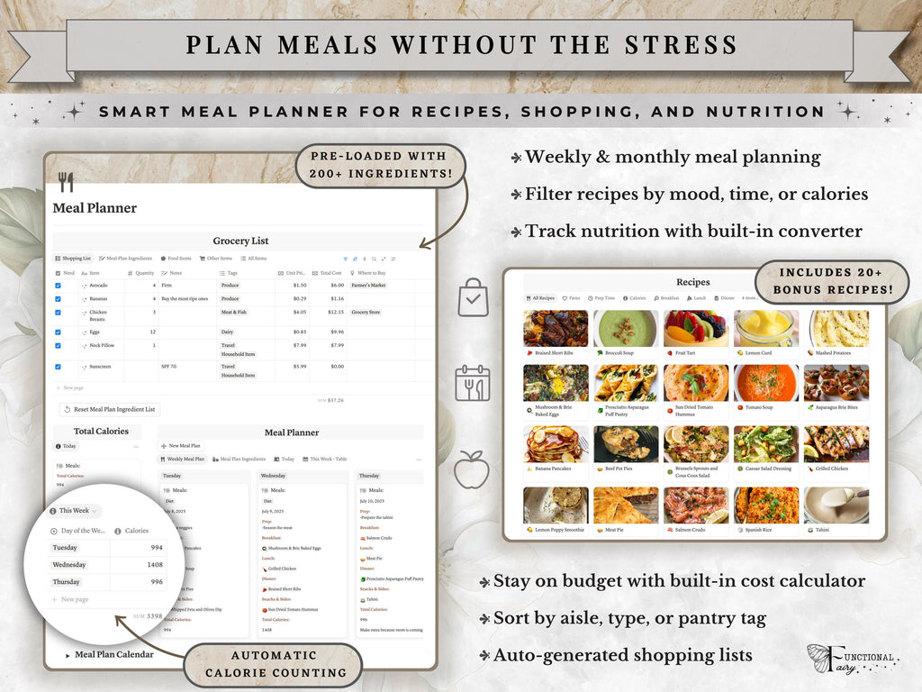 Clean Girl Aesthetic Notion Life Planner Template | Neutral All in One Dashboard— Second Brain for Goals, Calendar, Productivity & Self Care