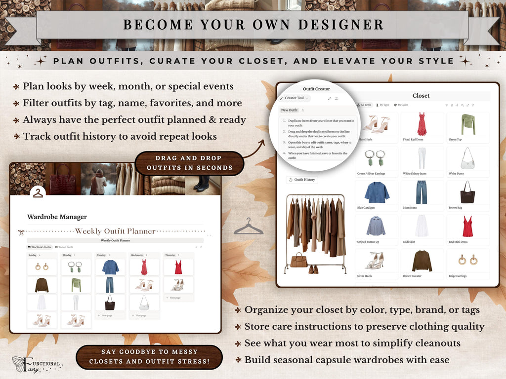 Cozy Autumn Notion Planner Template | Fall Aesthetic Life Dashboard | All in One Digital Organizer for Goals, Habit and Self Care Tracking