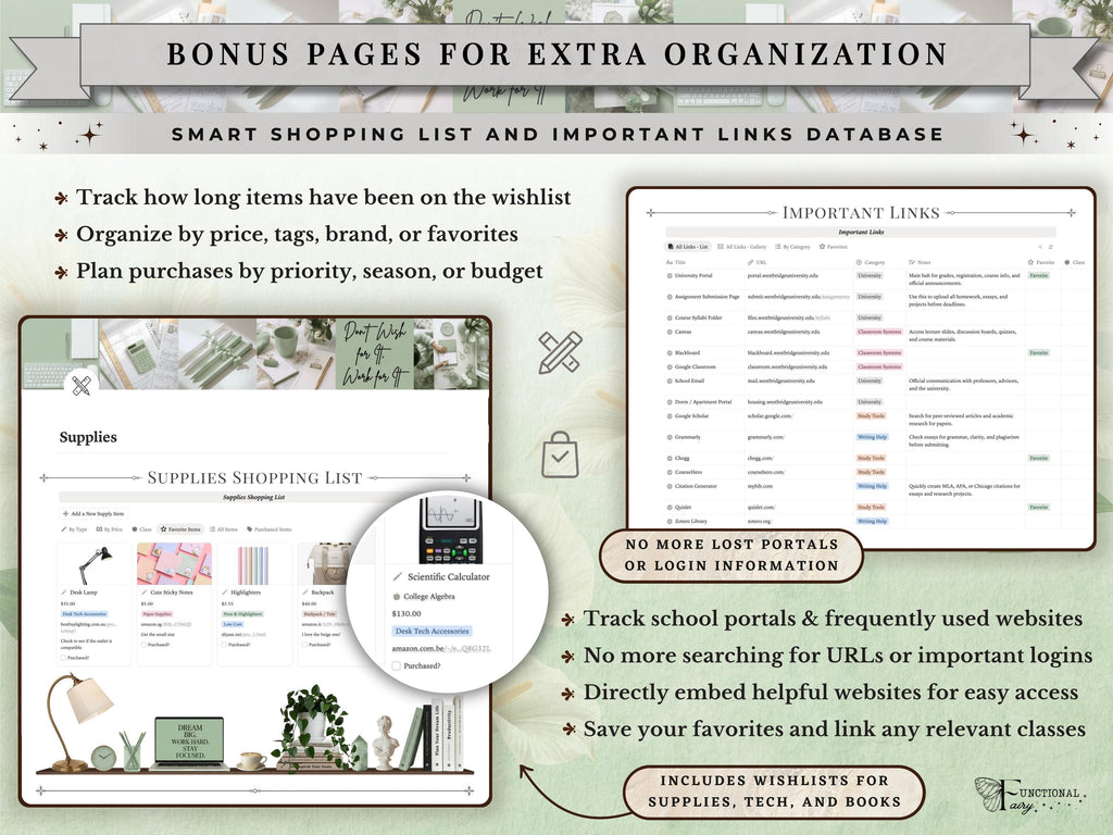 Ultimate Academic Notion Planner | Aesthetic All-in-One University/College Student Dashboard + ADHD Study Productivity, High School Template
