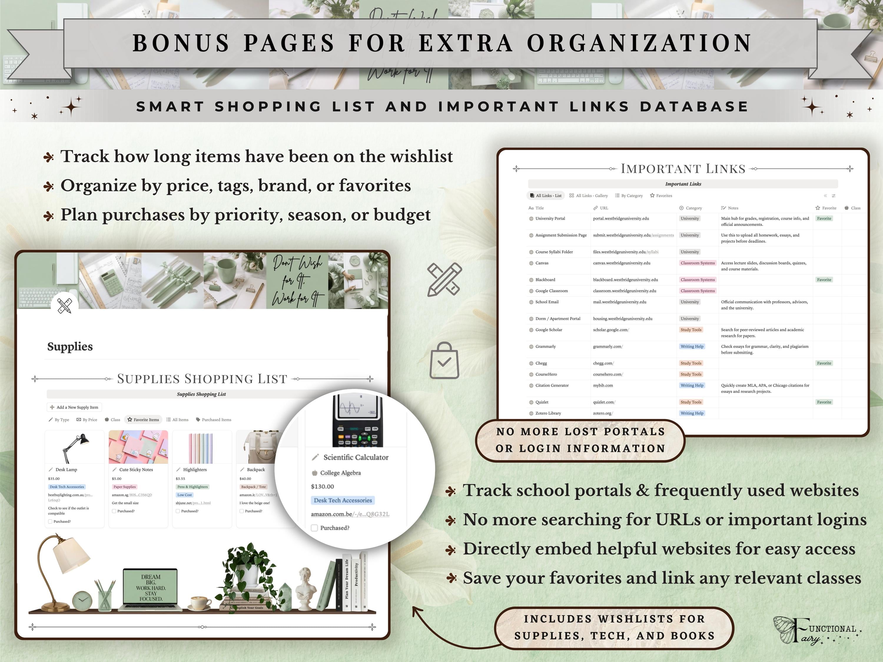 Ultimate Academic Notion Planner | Aesthetic All-in-One University/College Student Dashboard + ADHD Study Productivity, High School Template