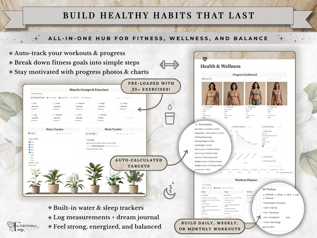 Clean Girl Aesthetic Notion Life Planner Template | Neutral All in One Dashboard— Second Brain for Goals, Calendar, Productivity & Self Care